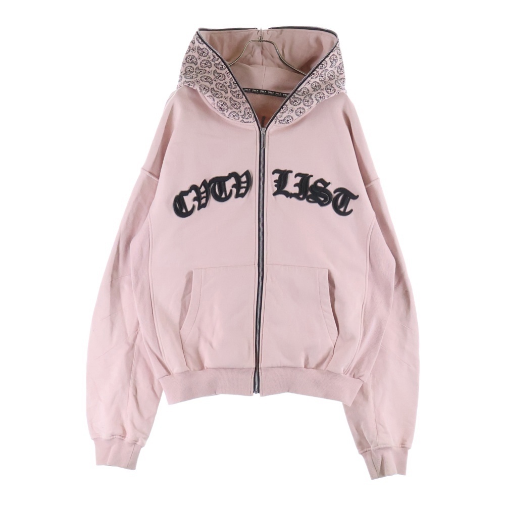 23AW ロゴジップアップフーディー 刺繍 パーカー ピンク 2301110301 Bランク
