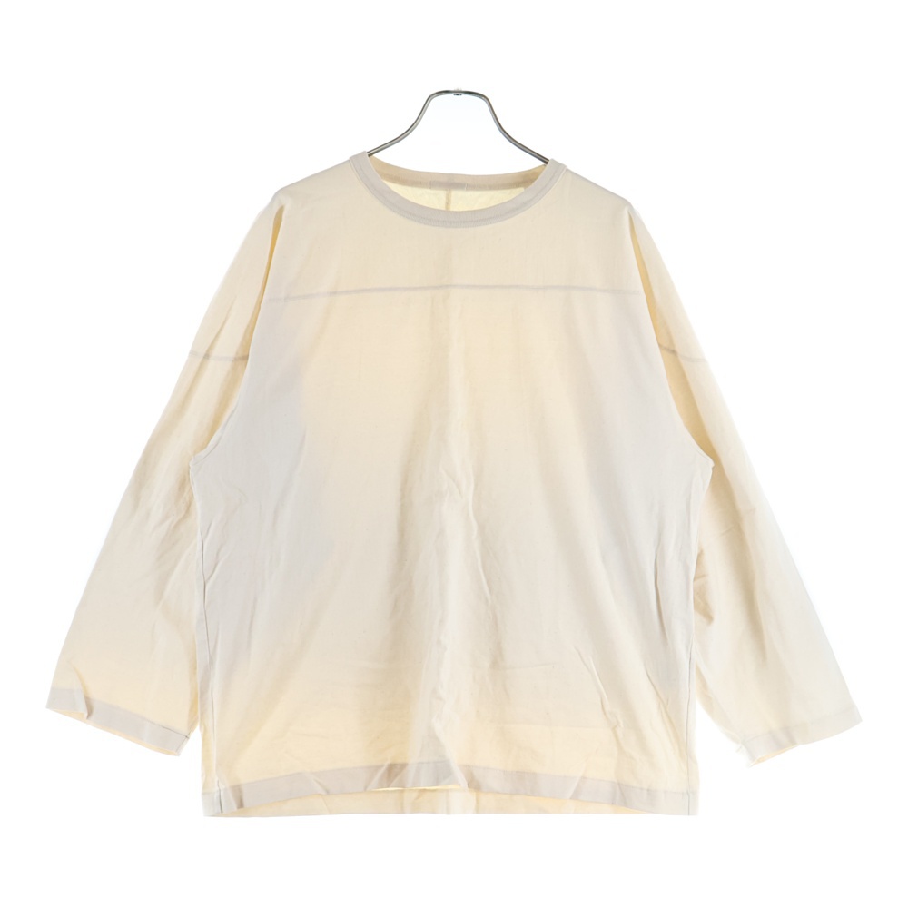 Football T-shirt N03-05001 フットボールTシャツ クルーネック長袖Tシャツカットソー ロングスリーブ ロンT ベージュ Bランク