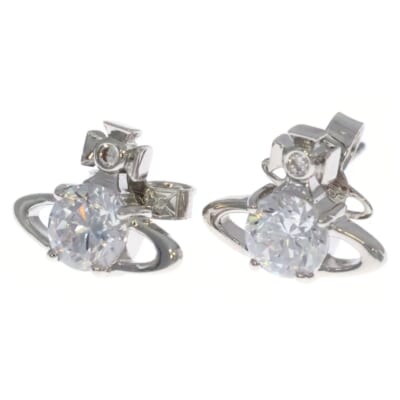 REINA EARRINGS レイナ オーブ ラインストーン ピアス イヤリング シルバー Sランク