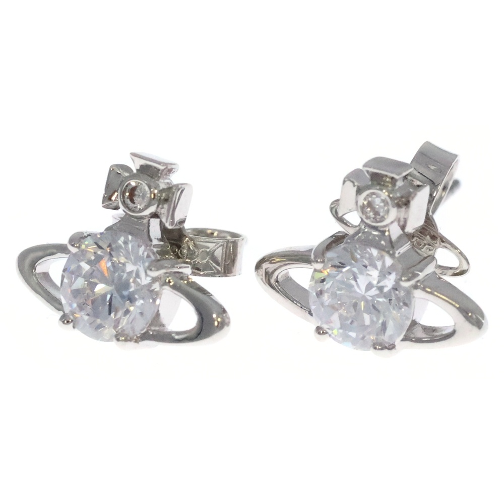 REINA EARRINGS レイナ オーブ ラインストーン ピアス イヤリング シルバー Sランク