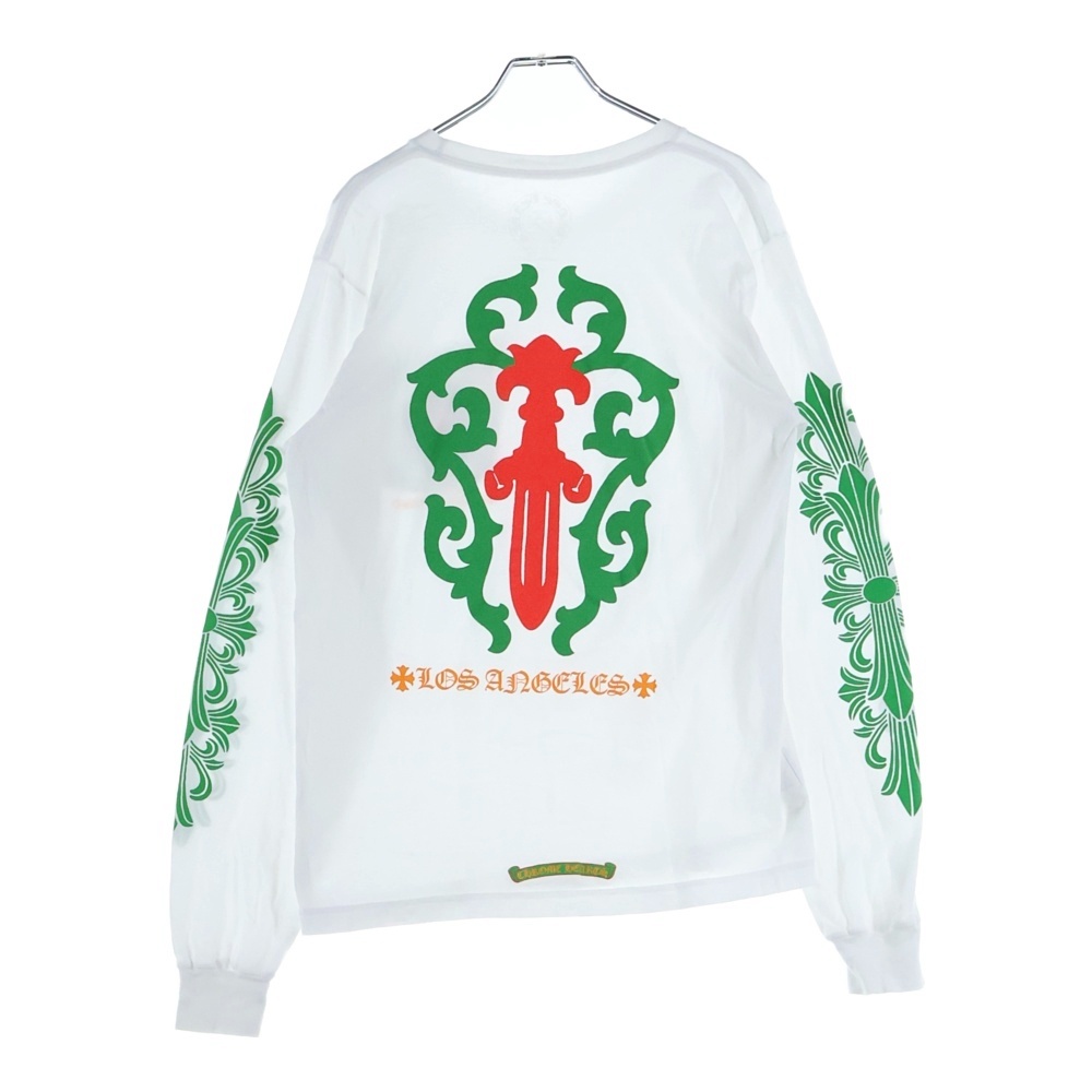 Los Angeles Dagger Print L/S Tee ロスアンゼルス限定 ダガープリント クルーネック長袖Tシャツカットソー ロングスリーブ ロンT ホワイト Bランク