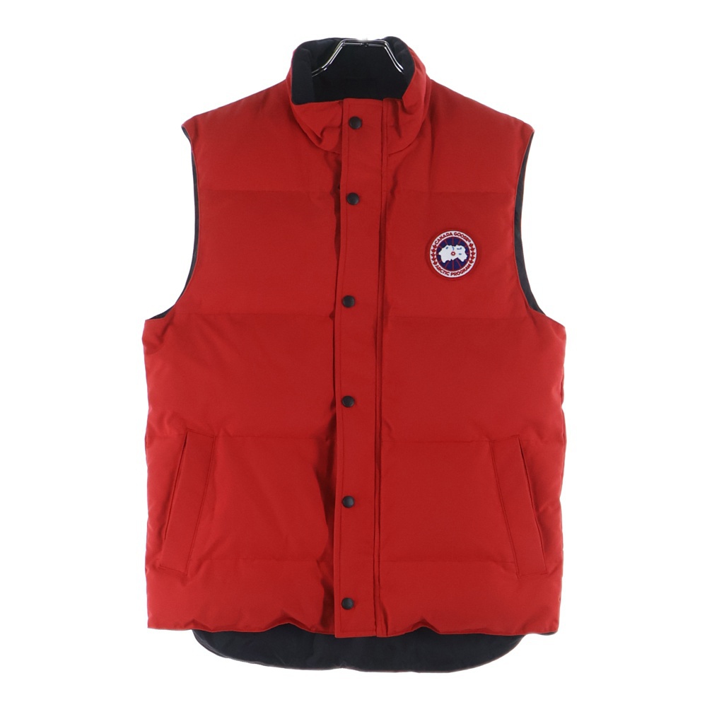 GARSON VEST 4151M ギャルソン ワッペンロゴ ジップアップ ダウンベスト レッド Aランク