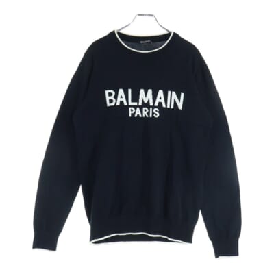 フロントロゴ クルーネックニットセーター ブラック RH13376K089 Aランク