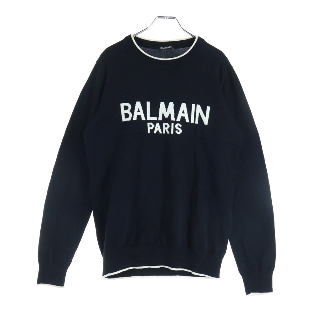 フロントロゴ クルーネックニットセーター ブラック RH13376K089 Aランク