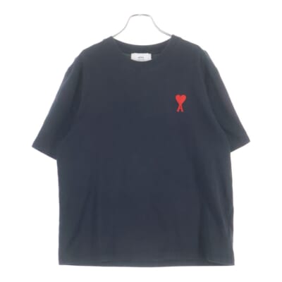 ハートロゴ クルーネック半袖Tシャツ カットソー ブラック UTS004.726 Bランク