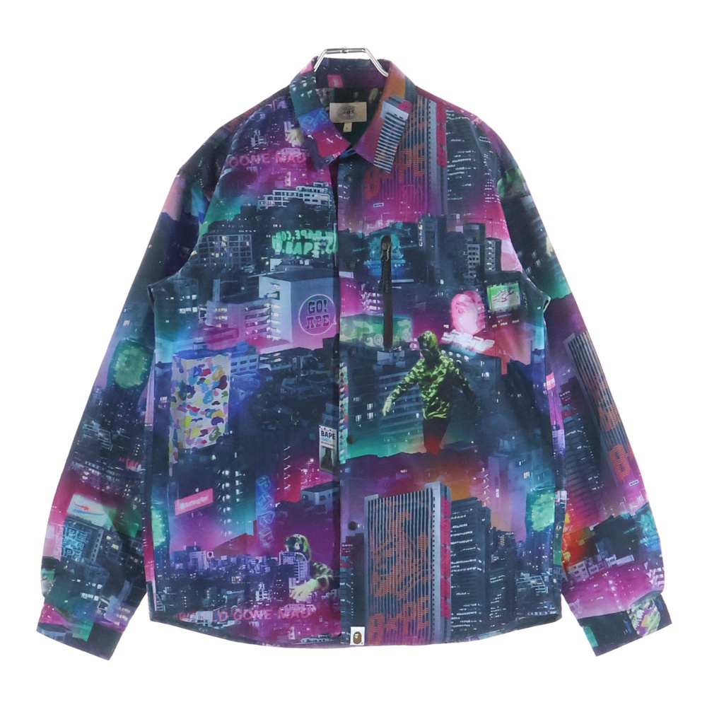 NEON TOKYO SHIRT ネオン東京 長袖シャツ ボタンシャツ マルチカラー 001SHG301013X Bランク