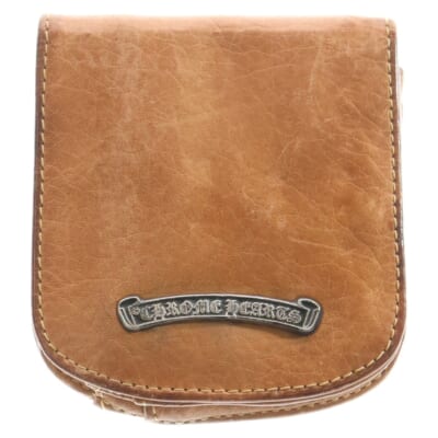 TAXI タクシー スクロールラベル レザーコインケース ウォレット ブラウン Bランク