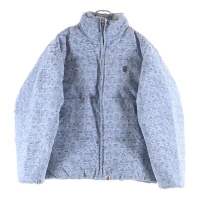 24AW BAPE LUXE SPORT PATTERN JACQUARD RELAXED FIT 10OZ DENIM DOWN JACKET デニム ダウンジャケット 001DNK801003M Sランク