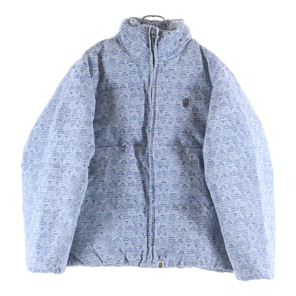 24AW BAPE LUXE SPORT PATTERN JACQUARD RELAXED FIT 10OZ DENIM DOWN JACKET デニム ダウンジャケット 001DNK801003M Sランク