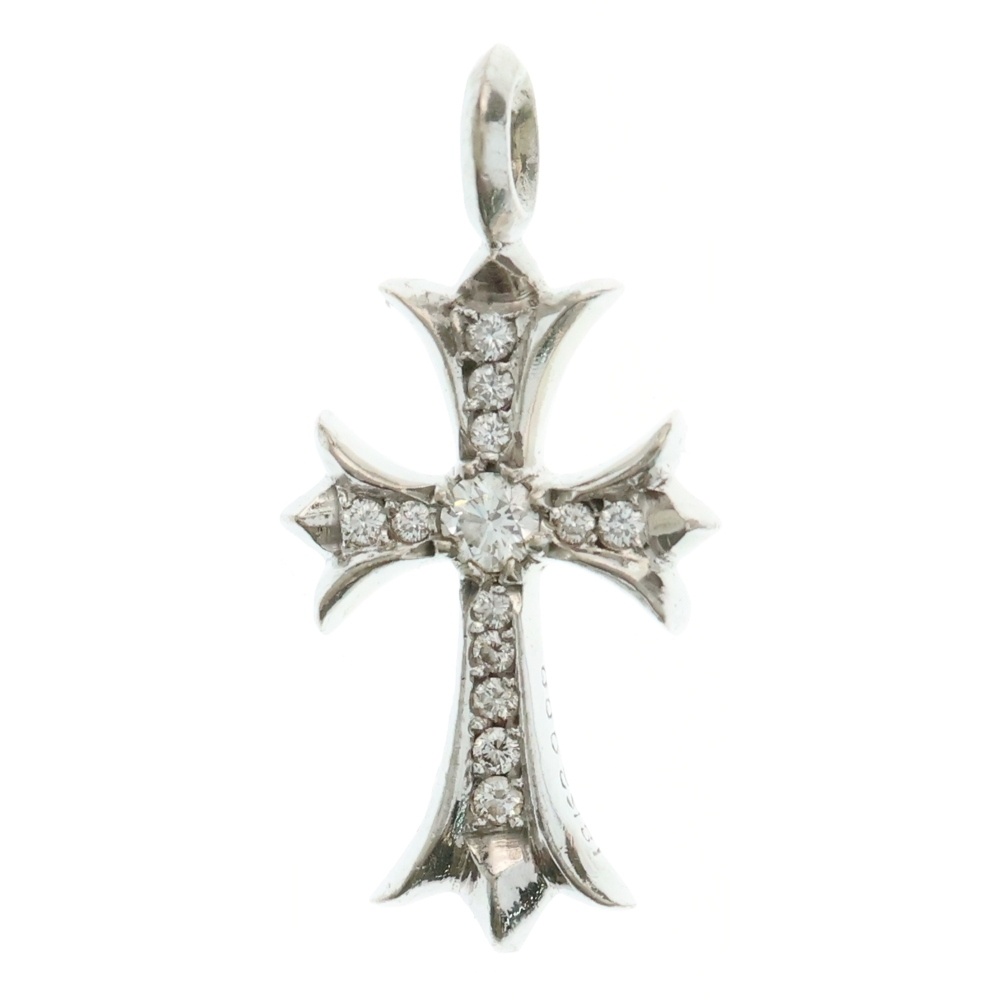 18KWG OLD TNY CRSF P/DIA タイニーファットクロス オールド PAVEダイヤ ペンダントトップ ホワイトゴールド BCA008 Bランク