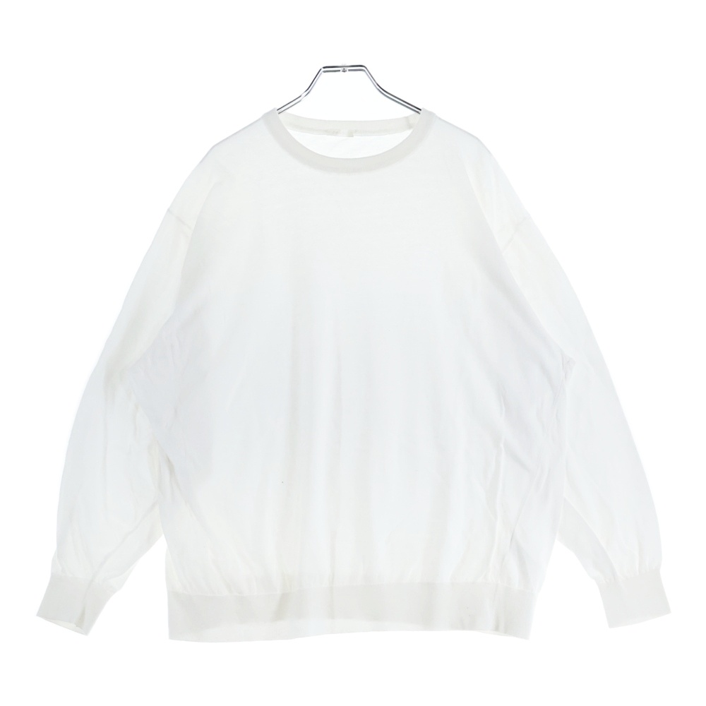 24SS コットンクルーネックニット セーター ホワイト Z01-06011 Bランク