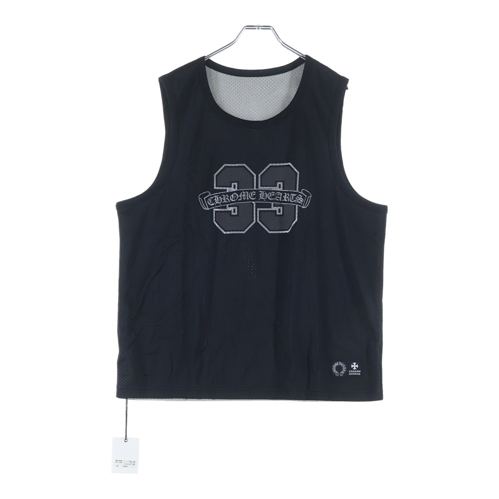MESH WARM UP JERSEY リバーシブルCHロゴプリントメッシュタンクトップ ブラック Sランク