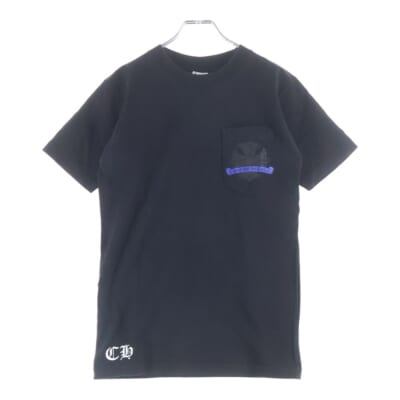 OLD CH PLUS フロントCHプラスプリント クルーネック 半袖Tシャツ ブラック Bランク