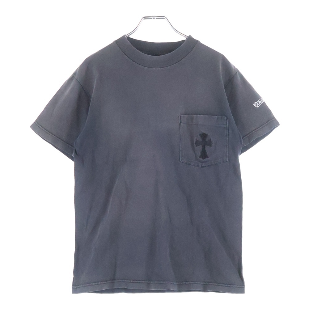 OLD CHクロス刺繍 クルーネック 半袖Tシャツ ブラック Bランク