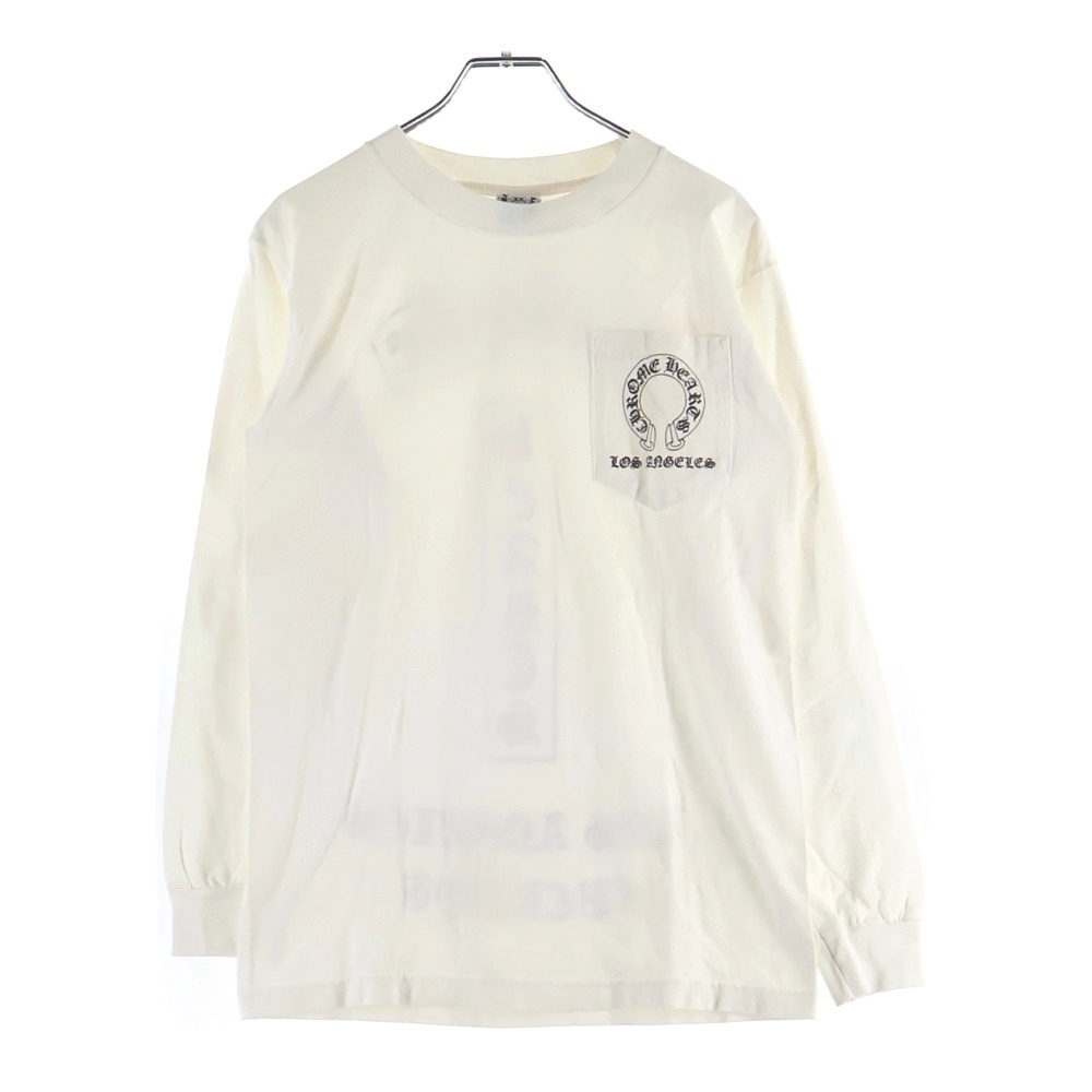 ロサンゼルス限定 FUCK YOU ファックユー ホースシュー バッククロスロゴ 長袖Tシャツ ロンT ロングスリーブカットソー ホワイト Bランク