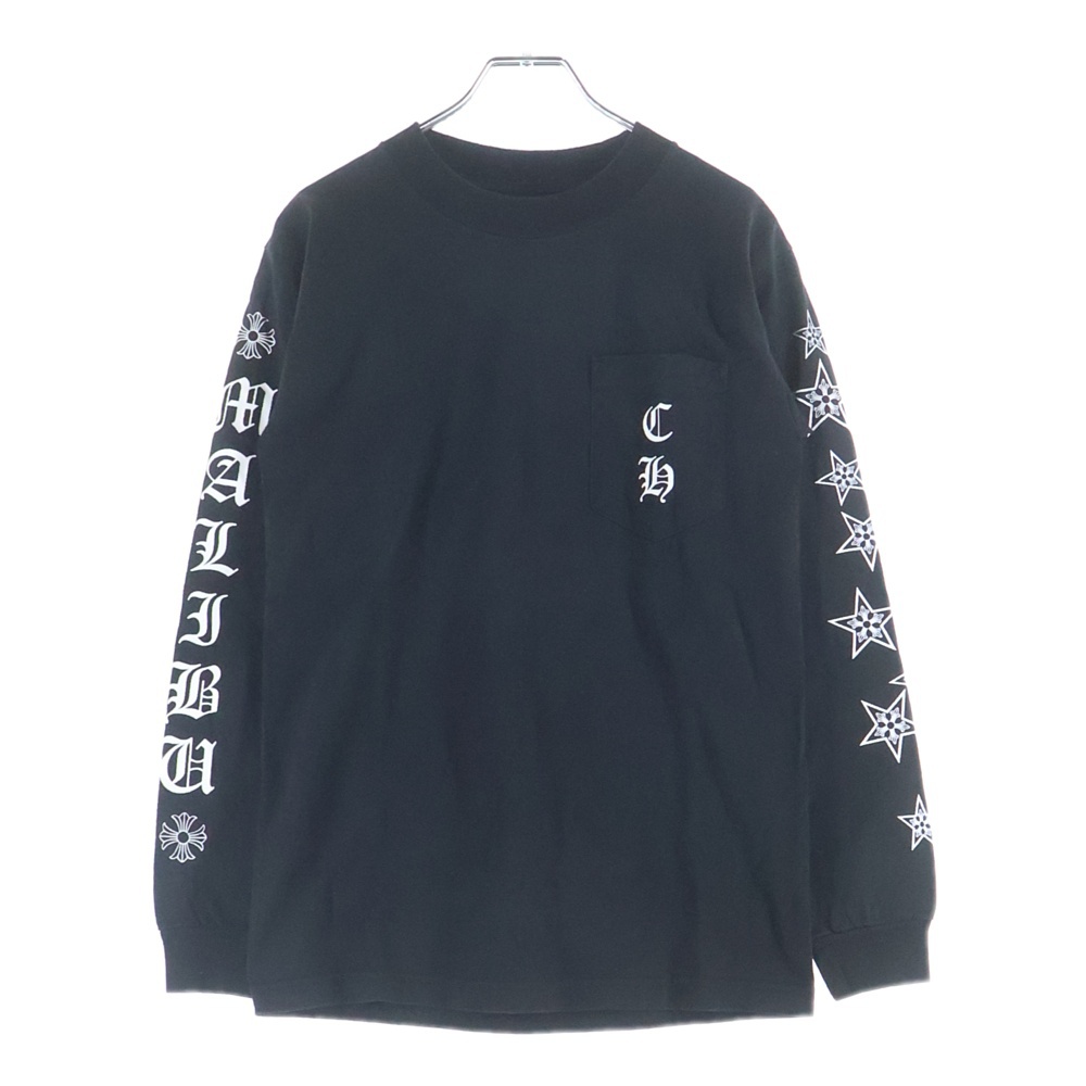 OLD STAR L/S TEE サイドスター ロゴ プリント クルーネック 長袖Tシャツ ブラック Bランク