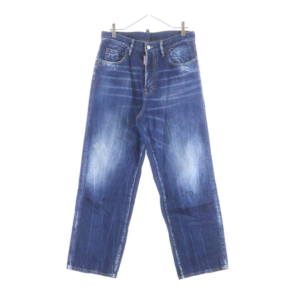 25SS ウォッシュ加工 ストレートデニムパンツ インディゴ S71LB1583 Bランク