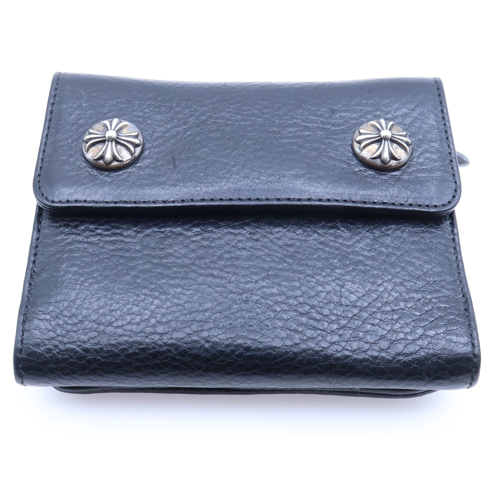 BIG SPOON ビッグスプーン クロスボタン レザー財布 ウォレット ブラック Aランク