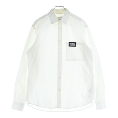 Logo Stretch Cotton Shirt ロゴストレッチ コットンシャツ 長袖シャツ ホワイト 8021794 Bランク