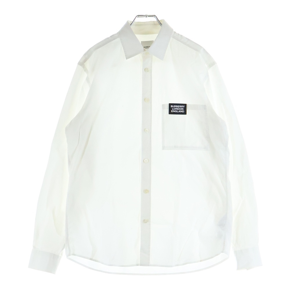 Logo Stretch Cotton Shirt ロゴストレッチ コットンシャツ 長袖シャツ ホワイト 8021794 Bランク
