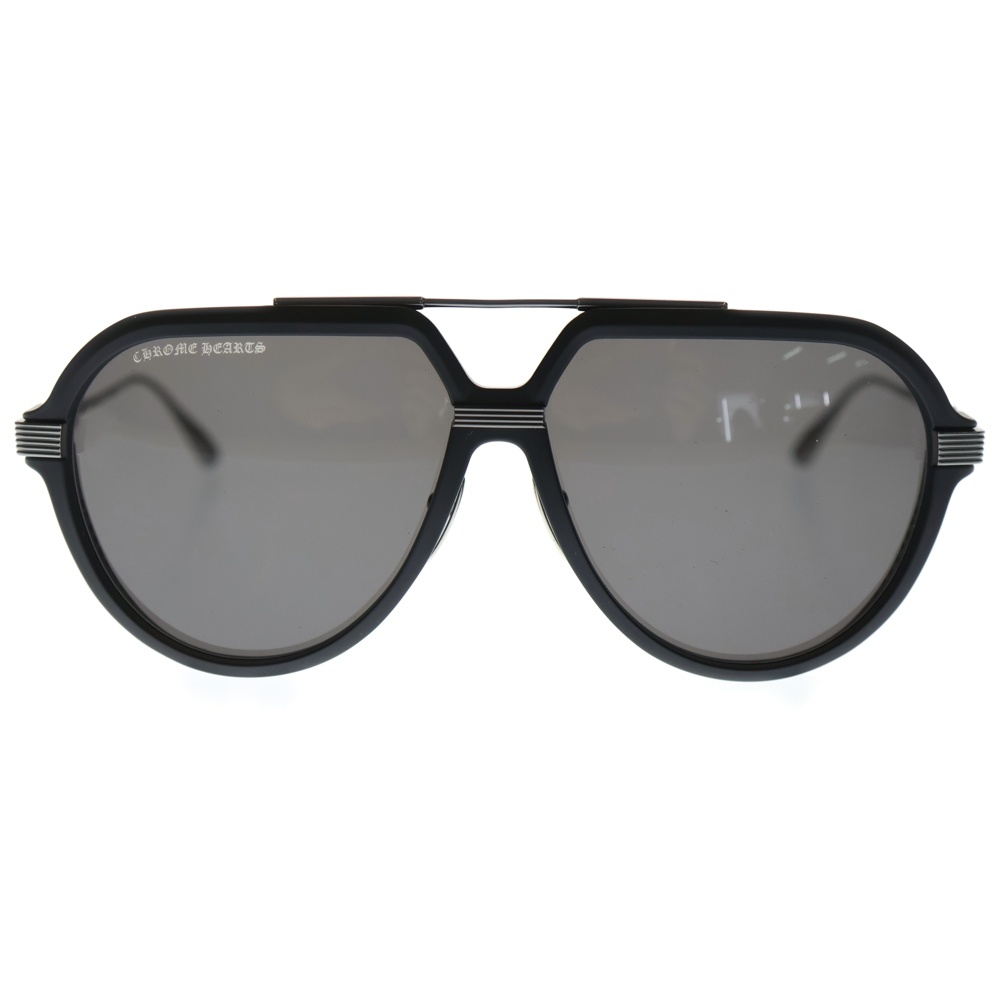 HUGH JAYNUS クロスモチーフ ティアドロップサングラス ブラック Aランク