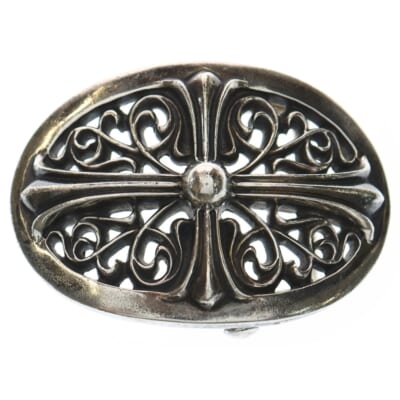 OVAL CROSS STRAP1.5クラシックオーバルクロスバックル シルバー BCA359 Bランク