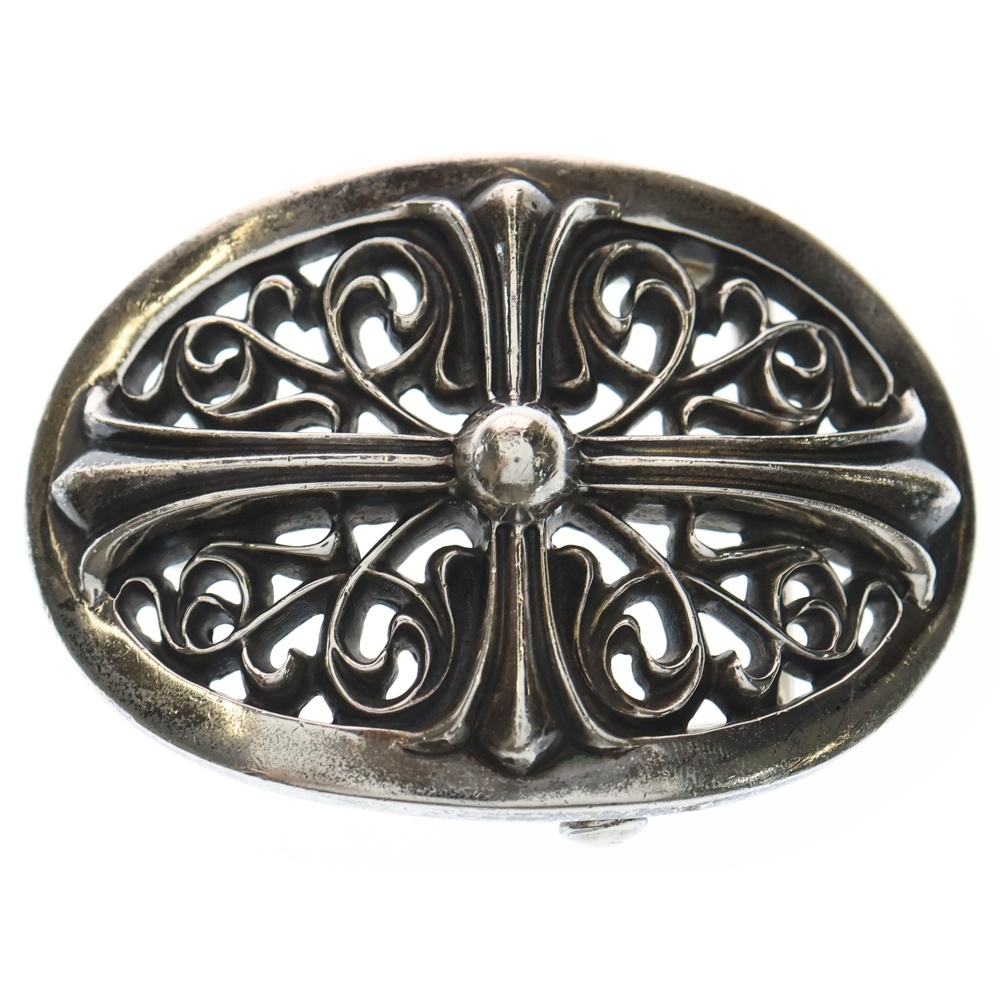 OVAL CROSS STRAP1.5クラシックオーバルクロスバックル シルバー BCA359 Bランク