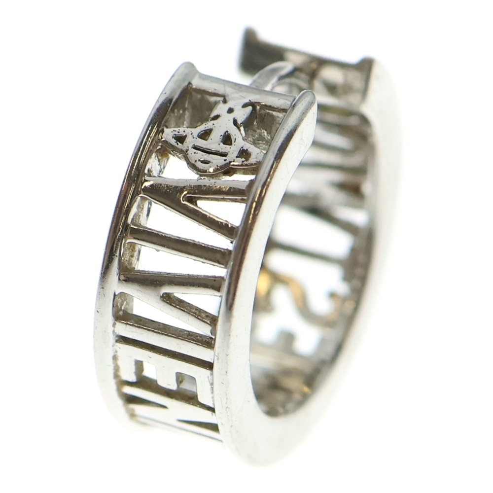 オーブモチーフ ロゴフープピアス シルバー Bランク