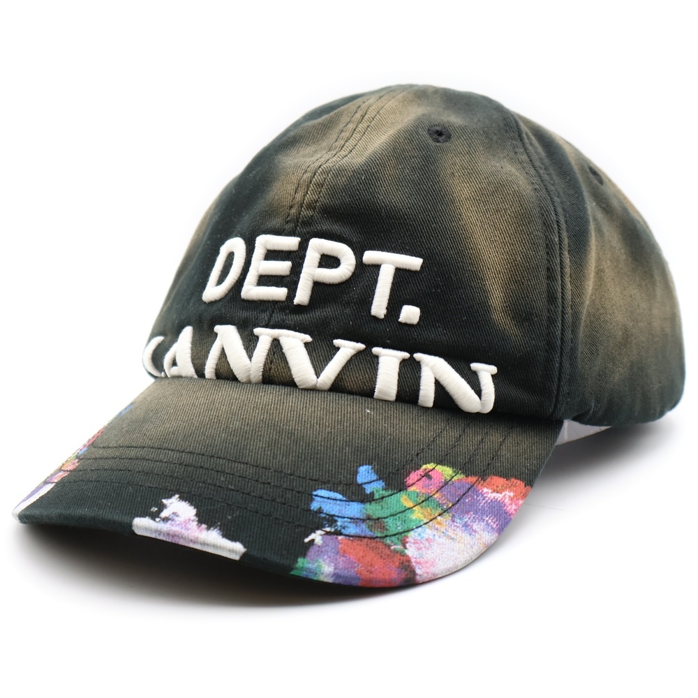 ×LANVIN 刺繍ロゴ キャップ 帽子 グレー Aランク