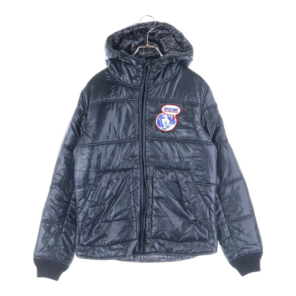 刺繍ロゴ ジップアップ 中綿ダウンジャケット ブラック 0213AB01 Bランク