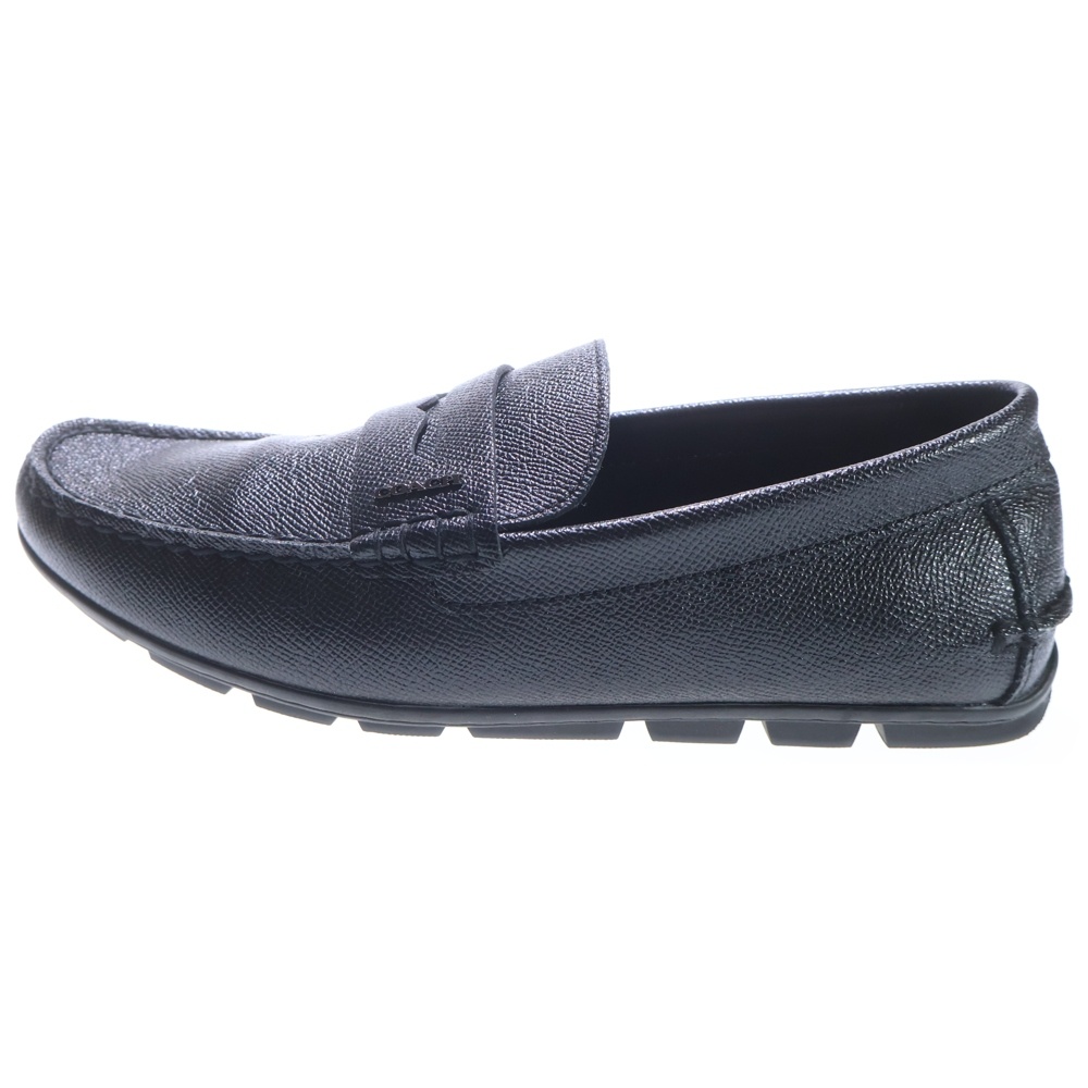 MOTT DRIVER モットドライバー クロスグレインレザー ローファー ブラック FG2386 Bランク