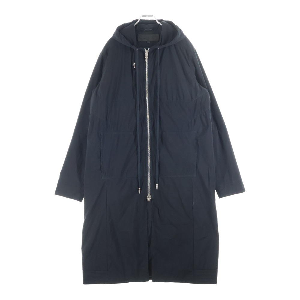 MISSING LNK NYLN ナイロンフーデッド ダガージップロングコート ブラック Bランク