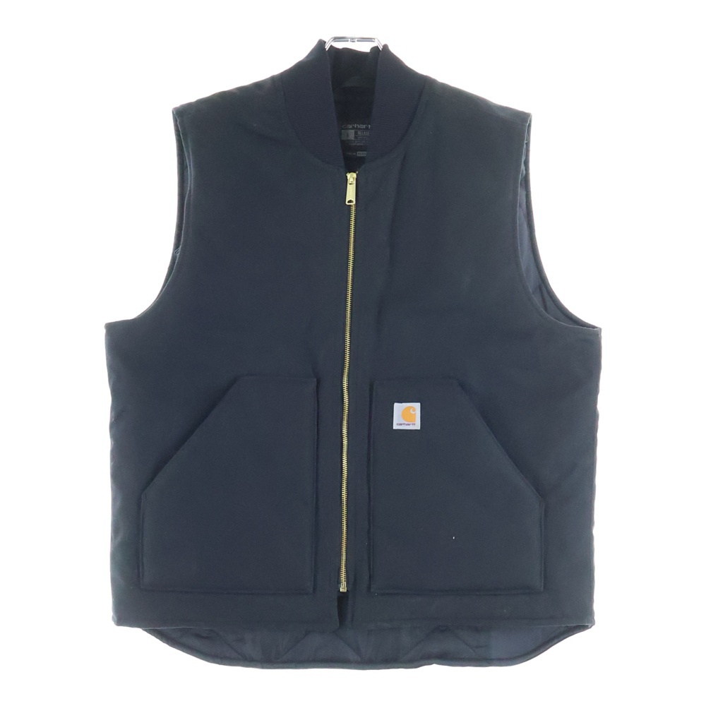 Relaxed Fit Firm Duck Insulated Rib Collar Vest リラックスドフィット ファームダック リブカラー 中綿キルティング ベスト ブラック OV0001-M Bランク