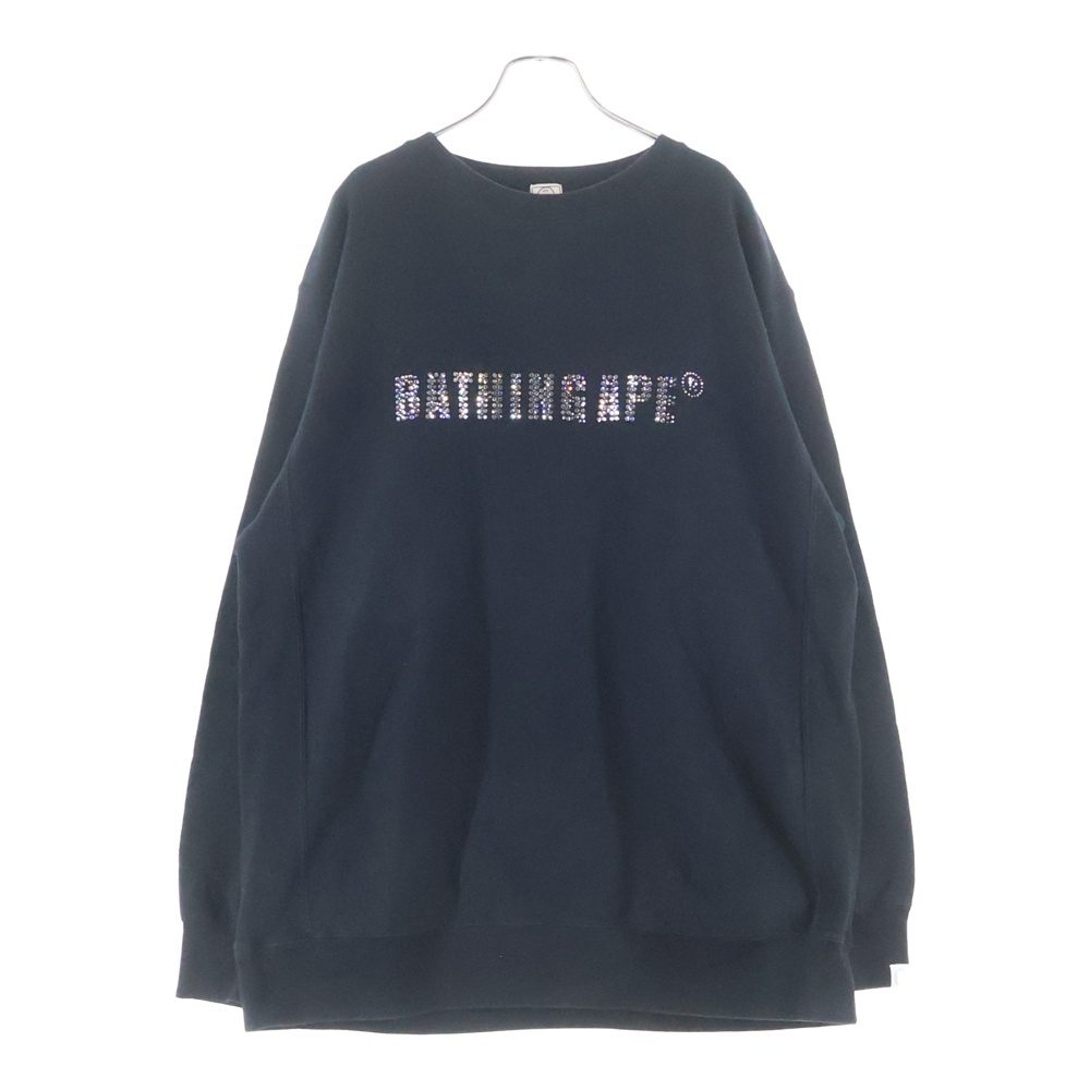 Swarovski Crystal Logo Crewneck スワロフスキーロゴ クルーネック長袖スウェットトレーナー ブラック Bランク