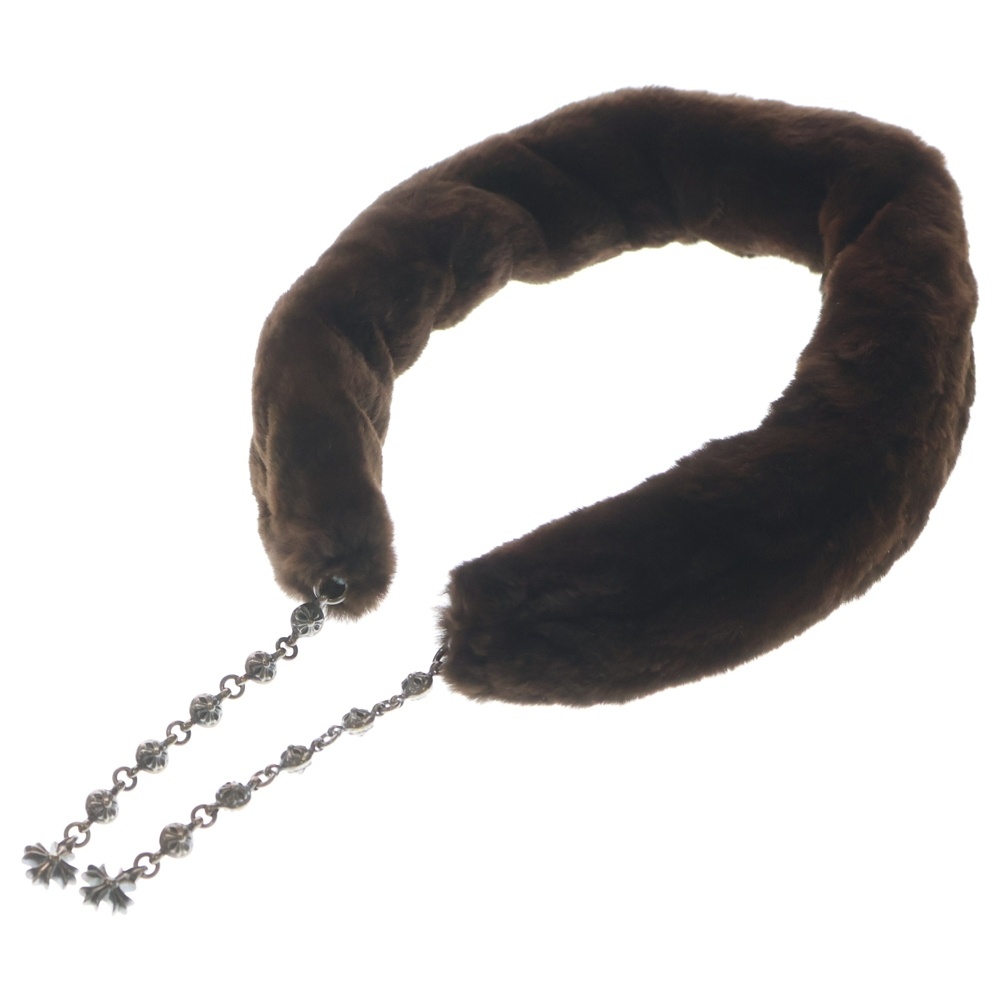 クロスボールチェーン CHプラスクロス リアルファー ネックウォーマー マフラー ブラウン Aランク