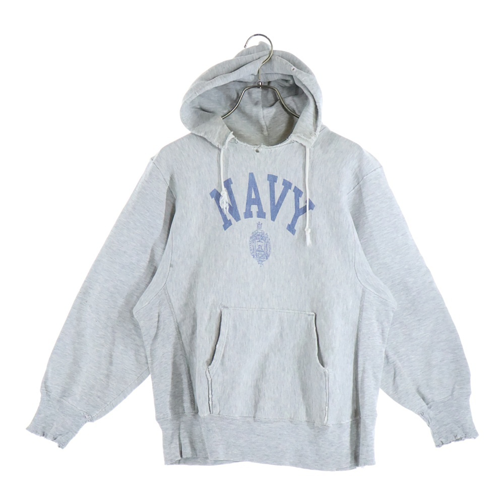 80S REVERSE WEAVE NAVY HOODIE PARKA トリコタグ後期 リバース ウィーブ ネイビー フーディー パーカー グレー Bランク