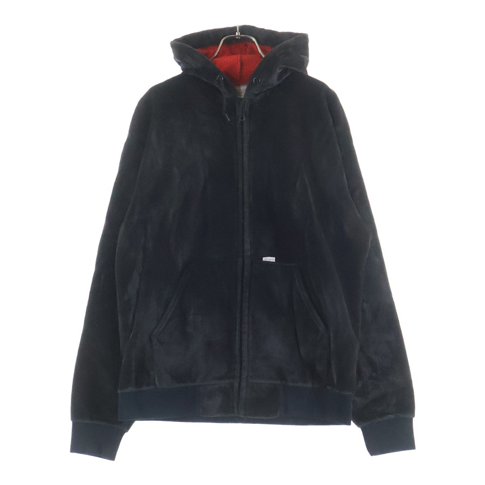 80S VELOR ZIP-UP HOODIE ベロア ジップアップ フーディー ブラック 13224 Bランク