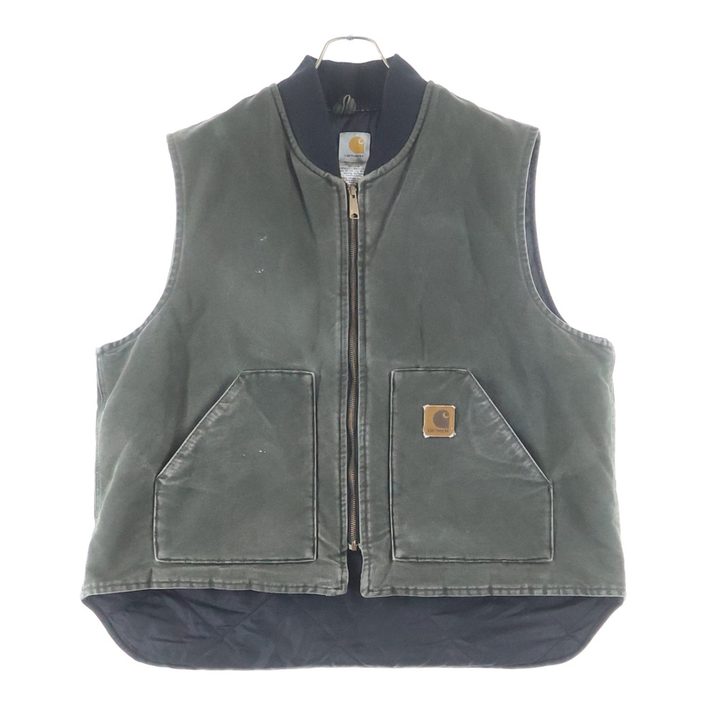 00S DUCK VEST 03年 USA製 裏地キルティング 中綿 アクティブ ダック ベスト モスグリーン カーキ VO2 MOS Bランク