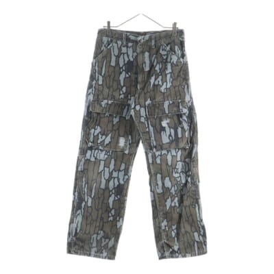 80-90S TREBARK CAMO CARGO PABTS カーゴパンツ トレバーク カモ柄 グレー/カーキ Bランク