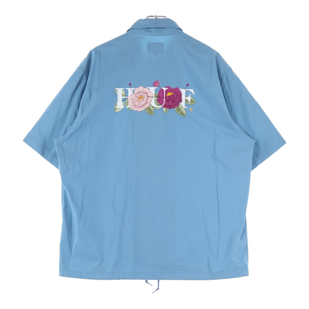 20SS CENTRAL PARK SSL SHIRT ロゴ刺繍 半袖シャツ ブルー Aランク