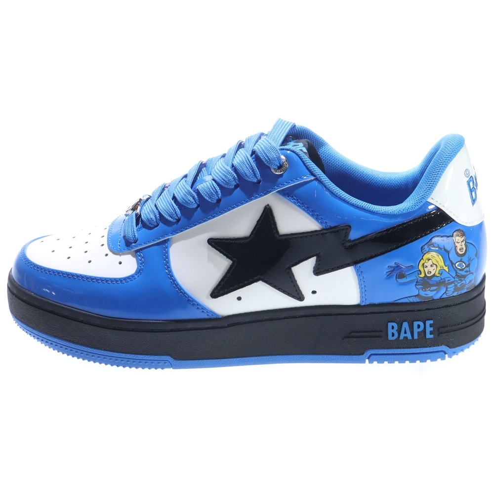 25AW ×Marvel The Fantastic Four BAPE STA × ファンタスティックフォー ベイプスター ローカットスニーカー ブルー/ホワイト US9/27cm 0ZX-SH-M925911 Sランク