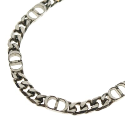 CD ICON NECKLACE CDアイコン ロゴモチーフ ネックレス シルバー Bランク