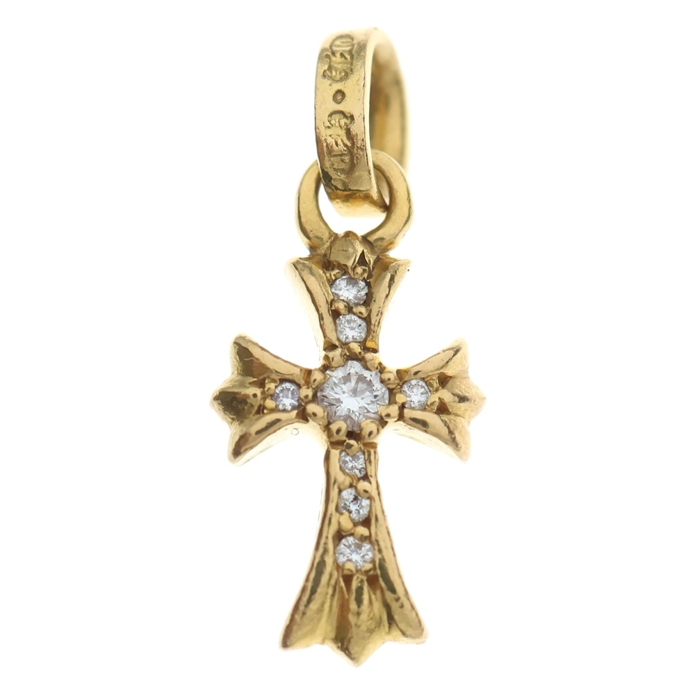22K CRS BBYFAT P/DIA ベイビーファットクロス PAVEダイヤ ペンダントトップ ゴールド BCA035 Aランク