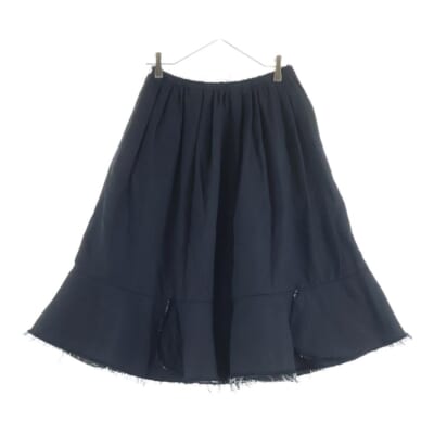 23SS カットオフ ウール ロングスカート レディース ブラック RK-S005 Sランク