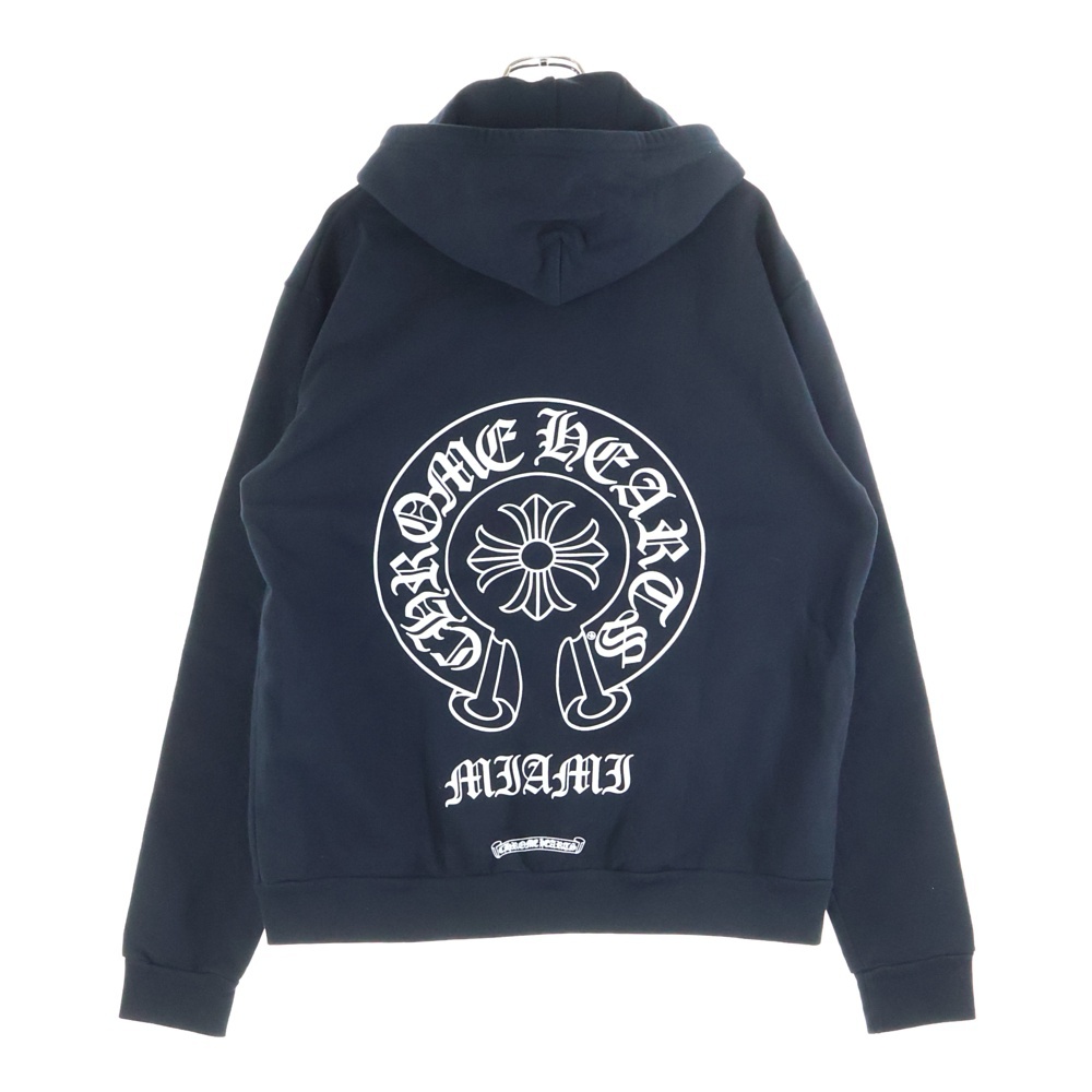 SWTSHRT HD ZIP LTD MIAMI マイアミ限定 バックホースシュープリント ダガージップ ジップアップスウェットパーカー フーディー ブラック Sランク