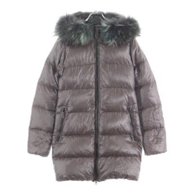 KAPPA カッパ ファーナイロンダウンコート ブラウン MFG-1057R Bランク