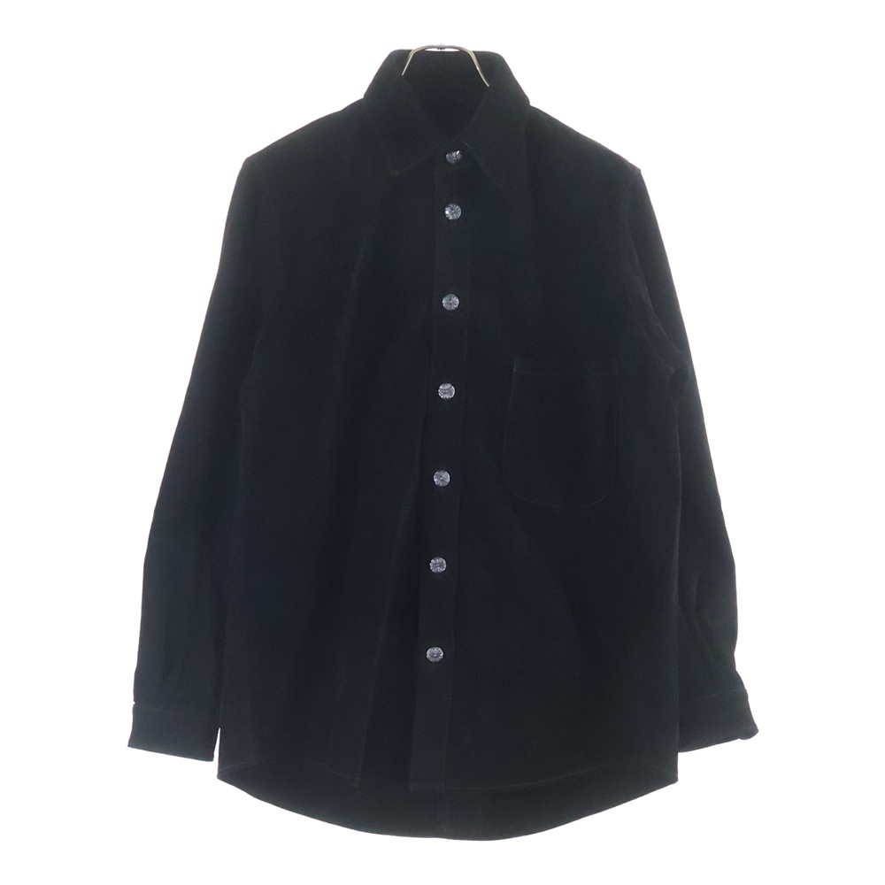 バックフレアニー クロスボール スウェード レザー 長袖シャツ ジャケット ブラック Bランク