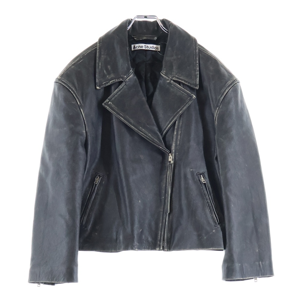 Double Breasted Jacket ダブル ブレスト レザー ジャケット ブラック FN-WN-LEAT000411 Aランク