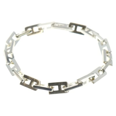 A CHAIN BRACELET アルファベットモチーフ チェーンブレスレット シルバー Aランク