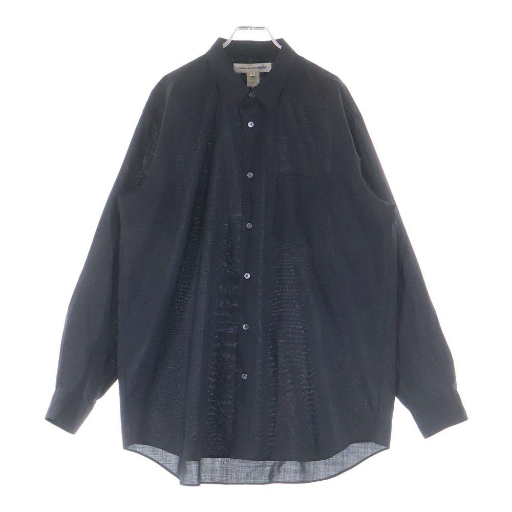 FOREVER WIDE CLASSIC ウールトロピカルレギュラーカラーシャツ 長袖シャツ ブラック FZ-B301 Aランク